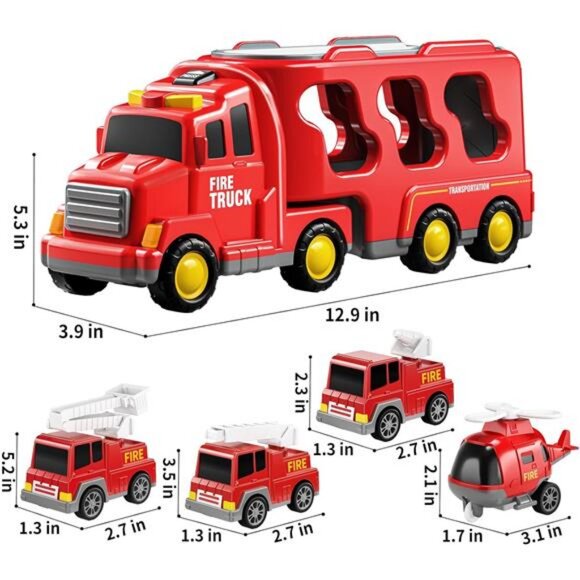 Fire Trucks Boy Toys for 3-5 Year Old Toddlers - Toys for 3 4 5 6 7 Years - Picture 2 of 7